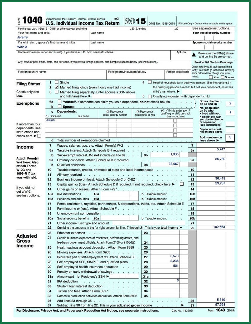1040 Tax Form 2014 Instructions