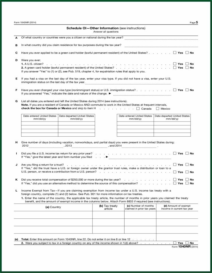 1040 Tax Form 2014