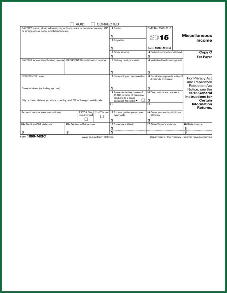 1099 Misc 2019 Fillable Form Free