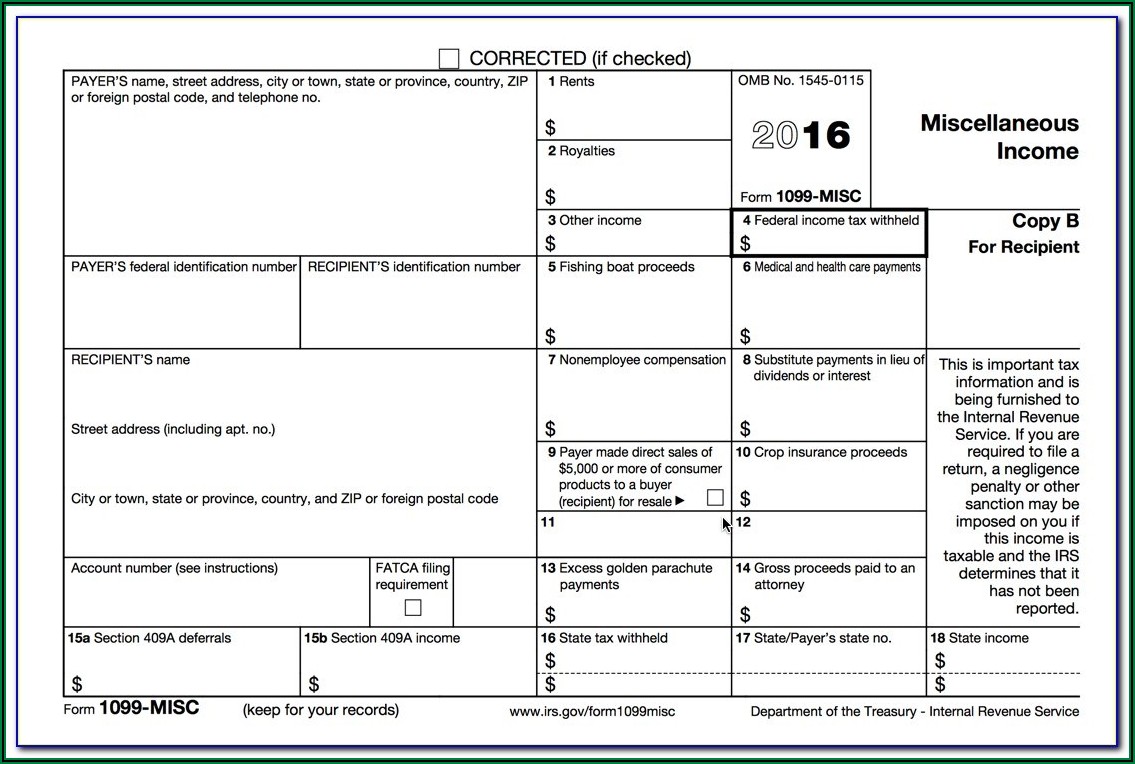 1099 Misc Form Free 2019