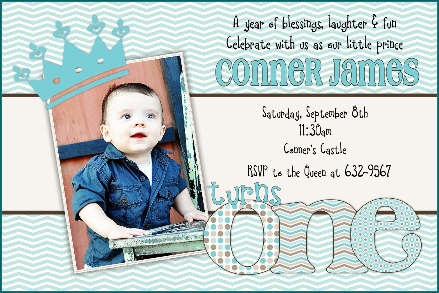 1st Birthday Invitation Card For Baby Boy Template
