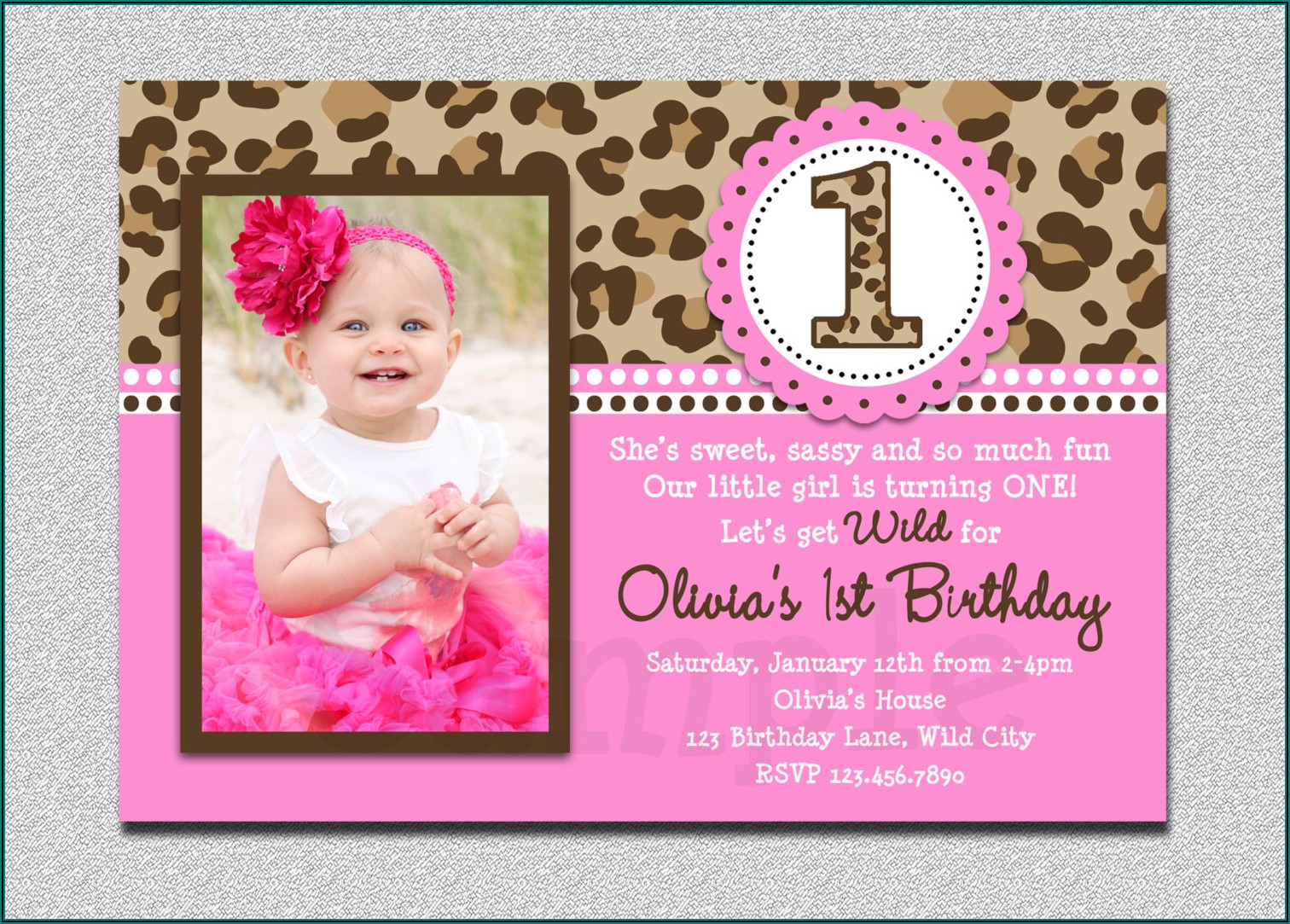 1st Birthday Invitation Card For Baby Girl