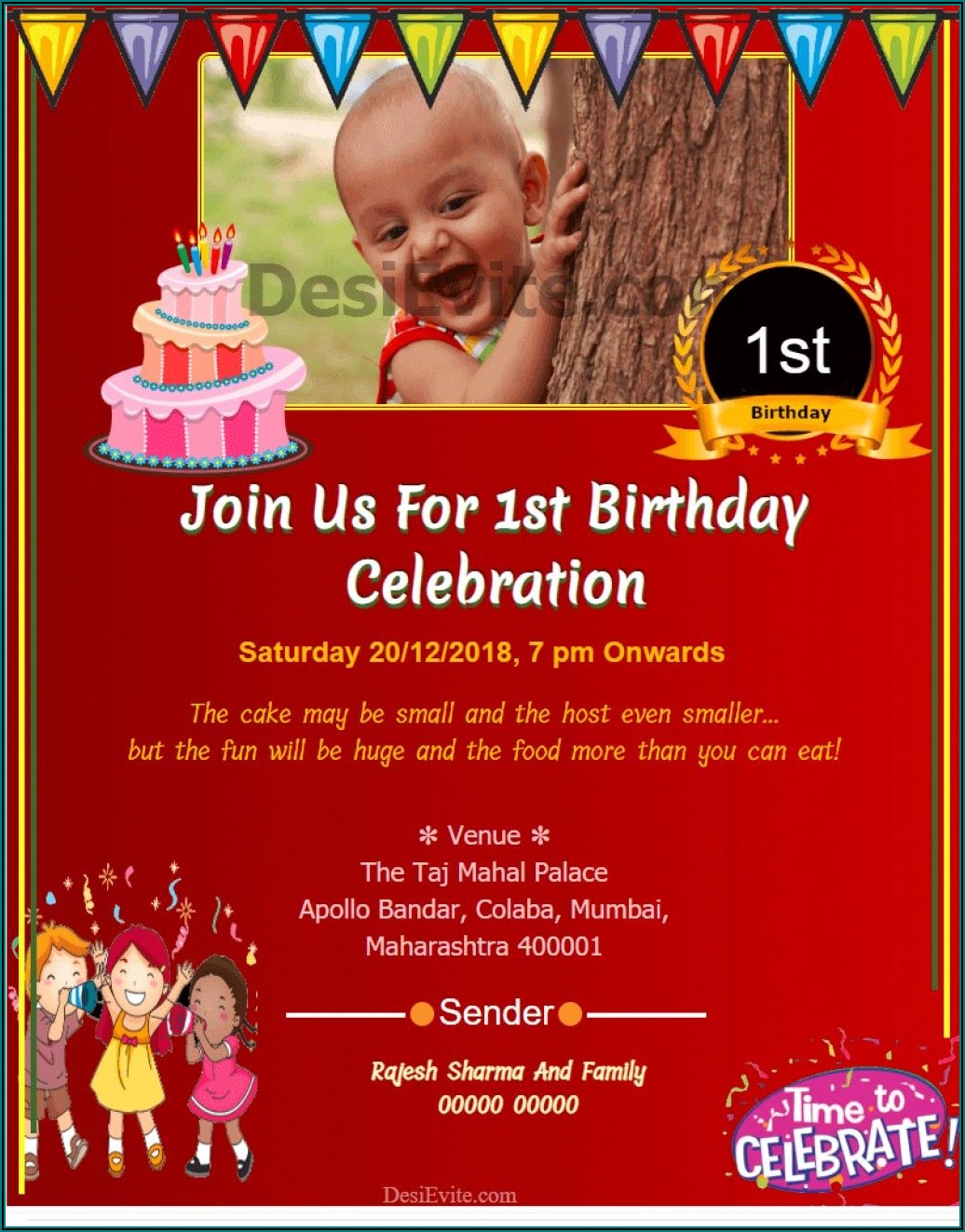 1st Birthday Invitation Wording Samples In Tamil