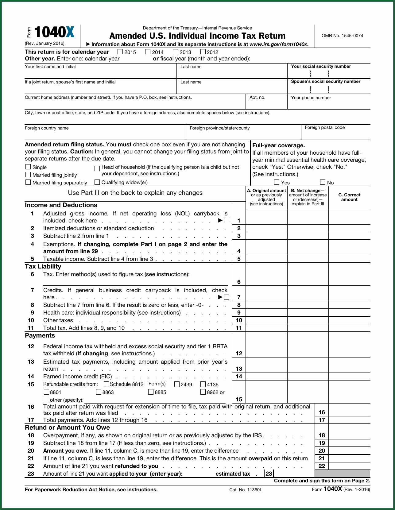 2014 Missouri 1040 Tax Form