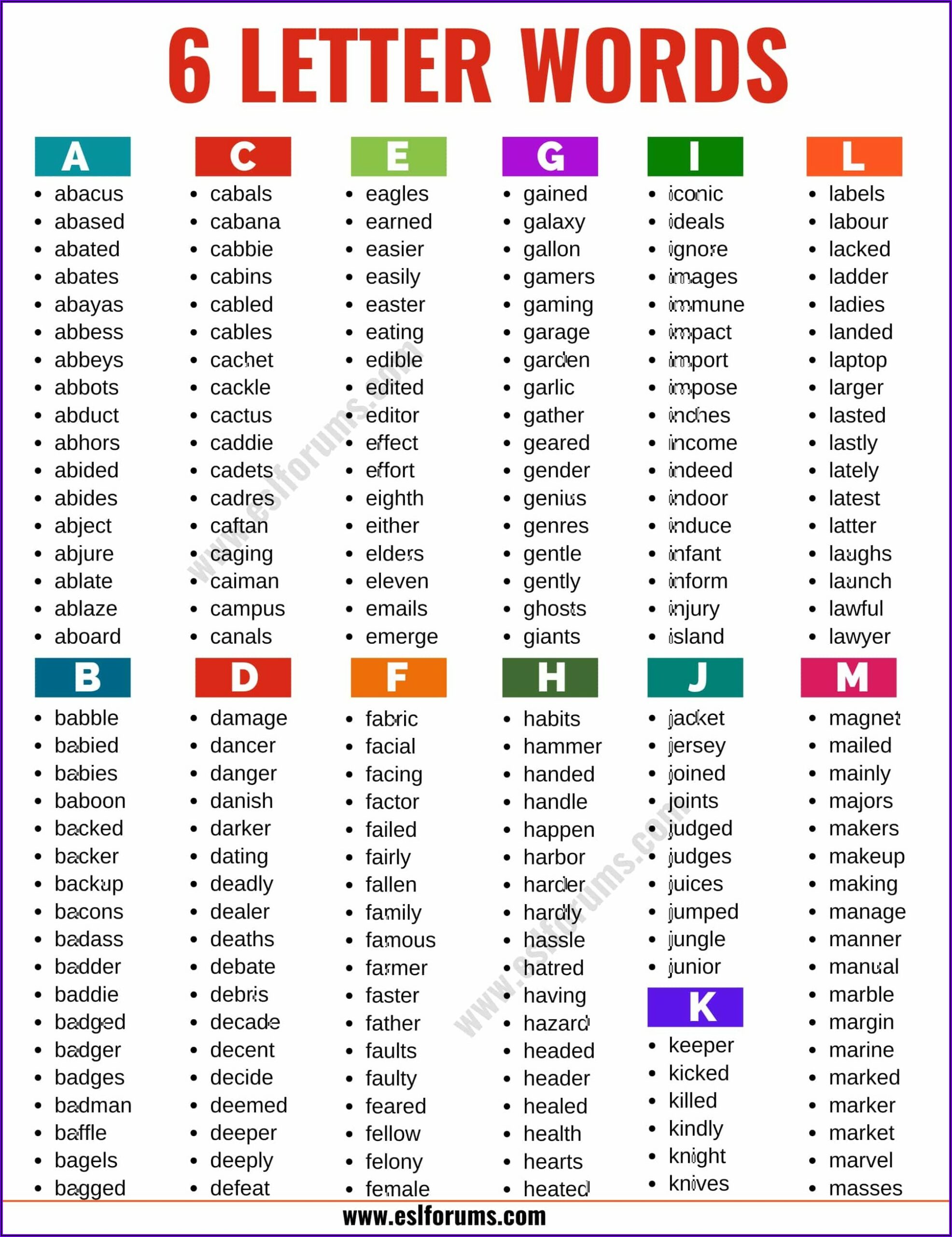 6 Letter Words In English Starting With R