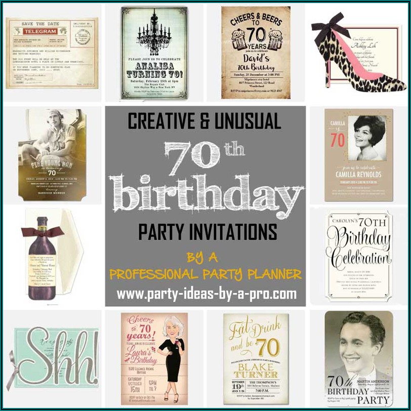 70th Birthday Invitations With Picture