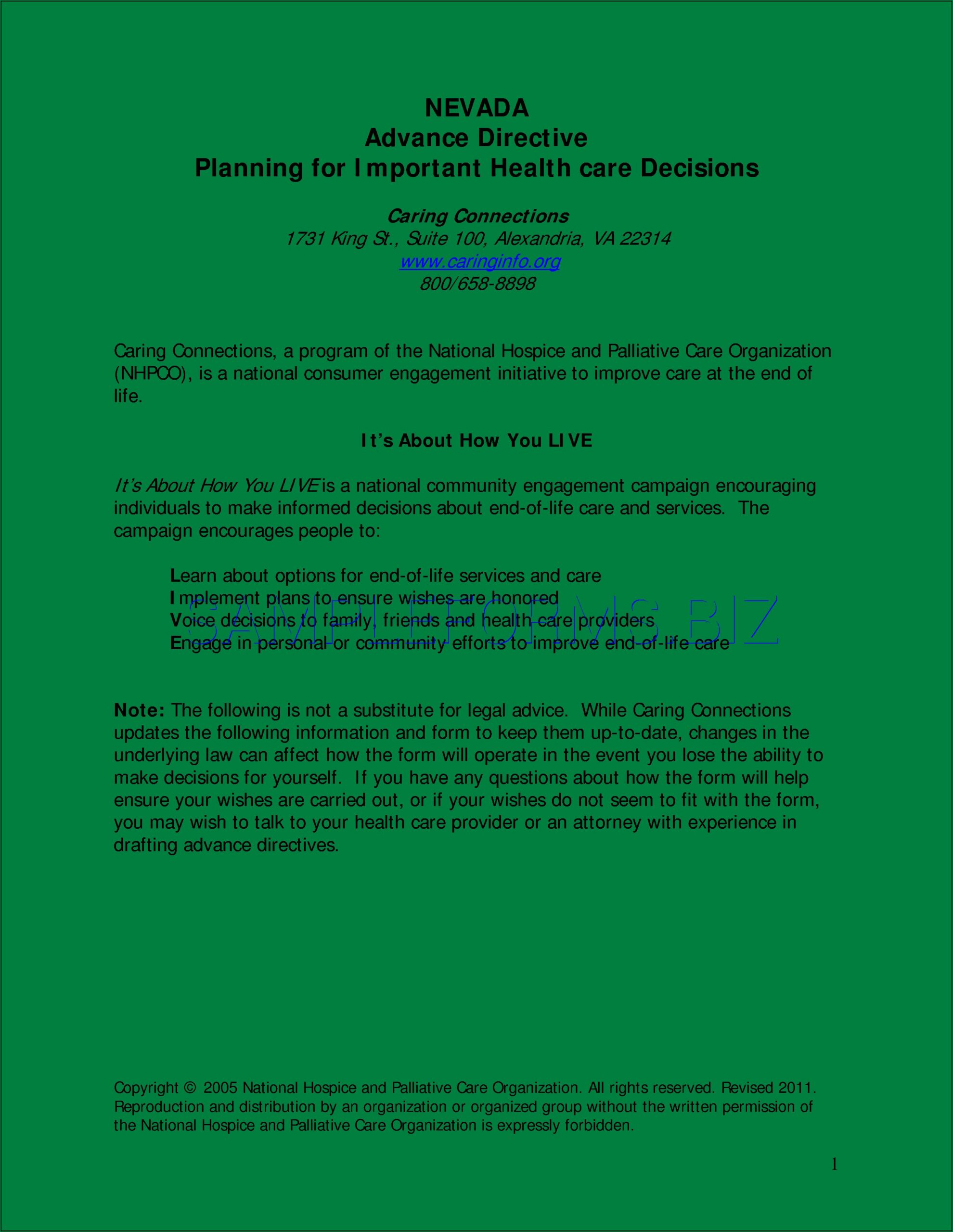 Advance Health Care Directive Form Pdf