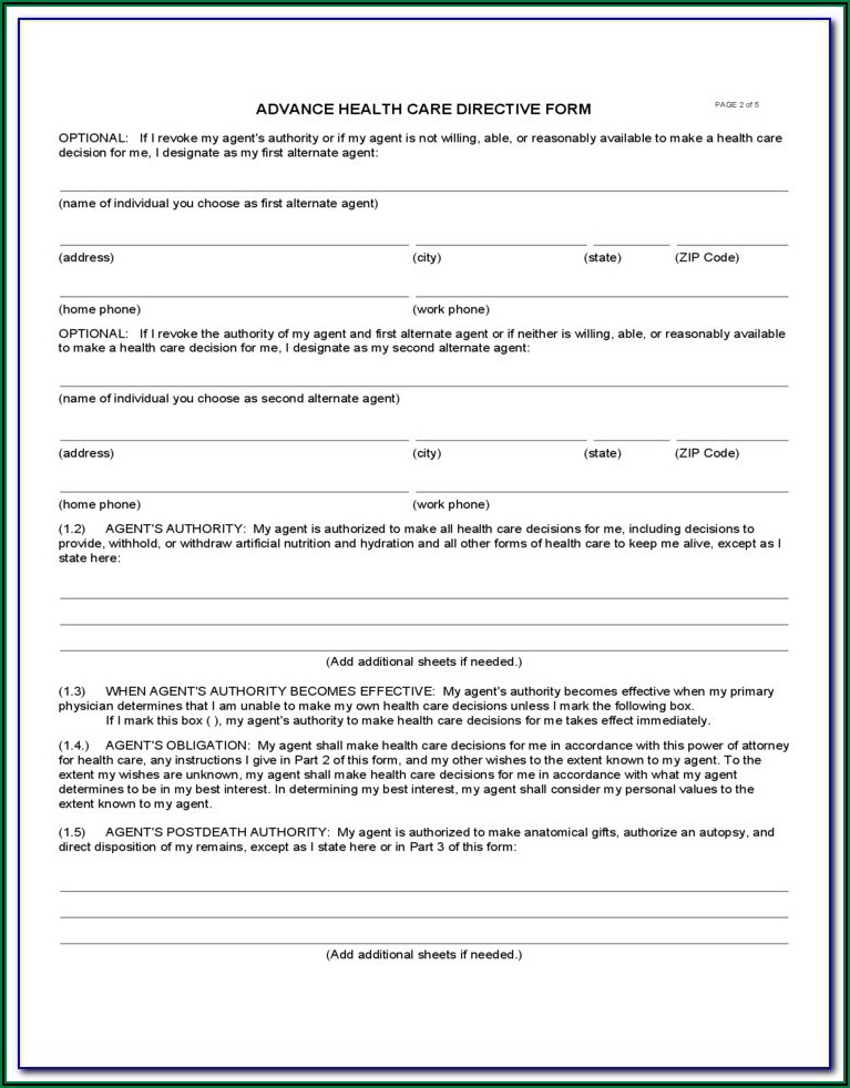 Advance Health Directive Forms