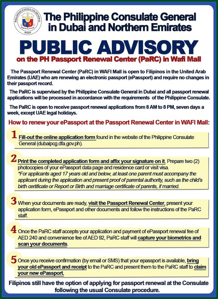 Application Form For Renewal Of Philippine Passport In Abu Dhabi