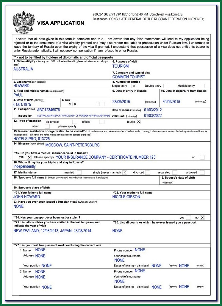 Australian Visa Application Form 1419 Download