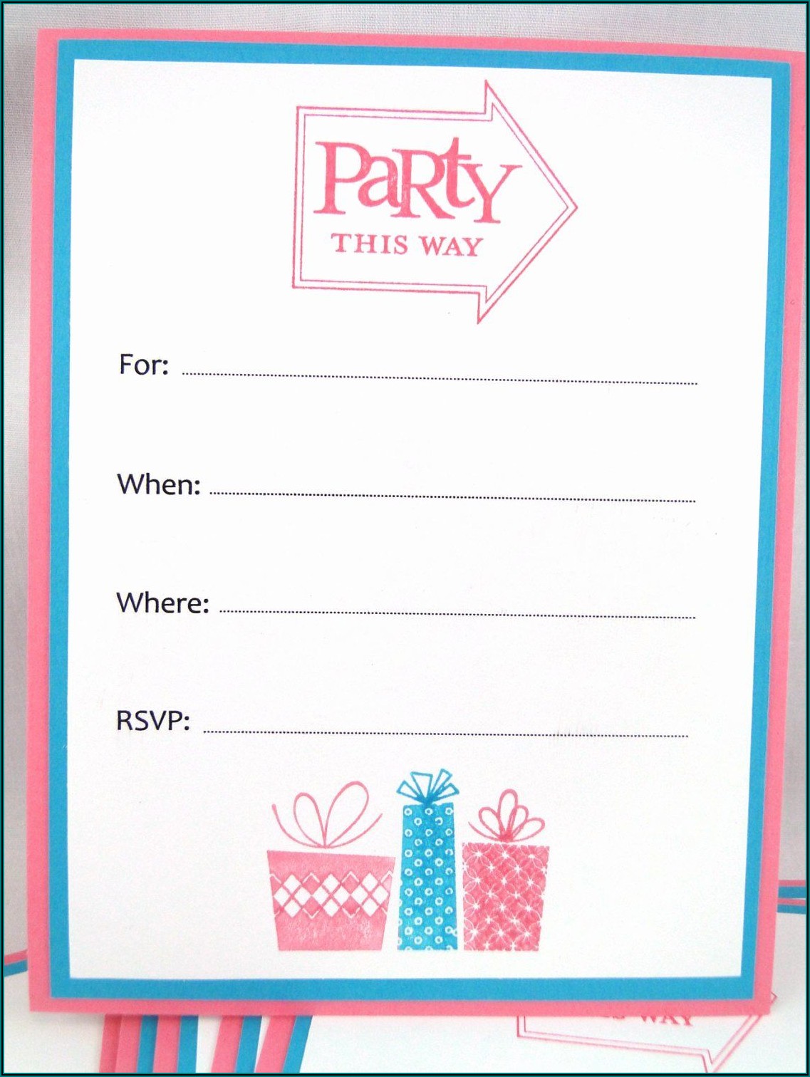 Birthday Party Invitation Blank Template