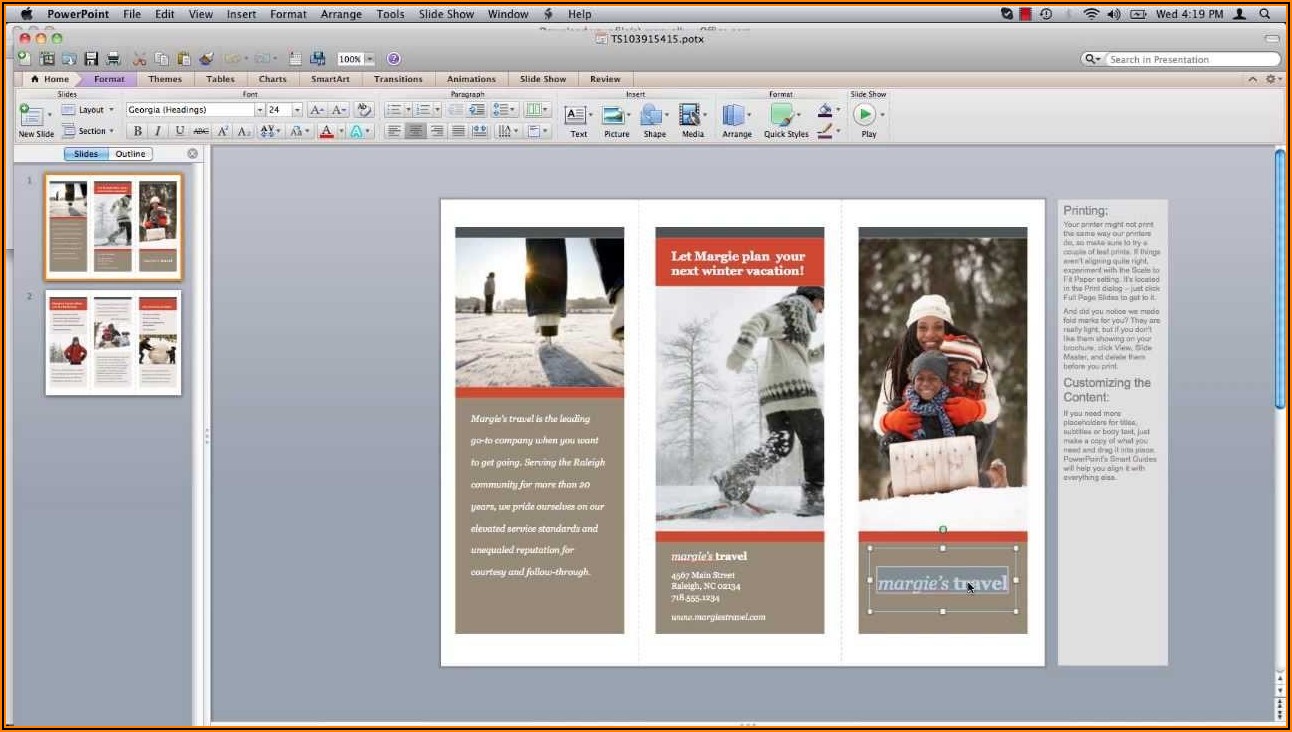 Blank Tri Fold Brochure Template Powerpoint