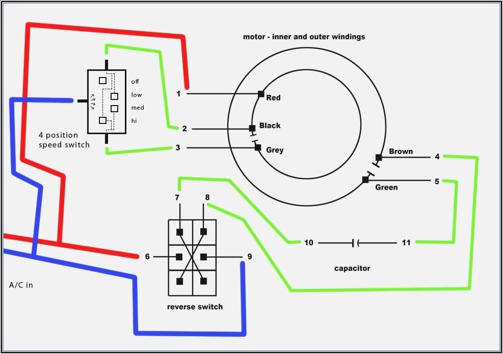 Ceiling Fan Connection Diagram With Capacitor