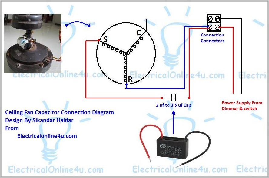 Ceiling Fan Wiring Diagram 5 Wire Capacitor