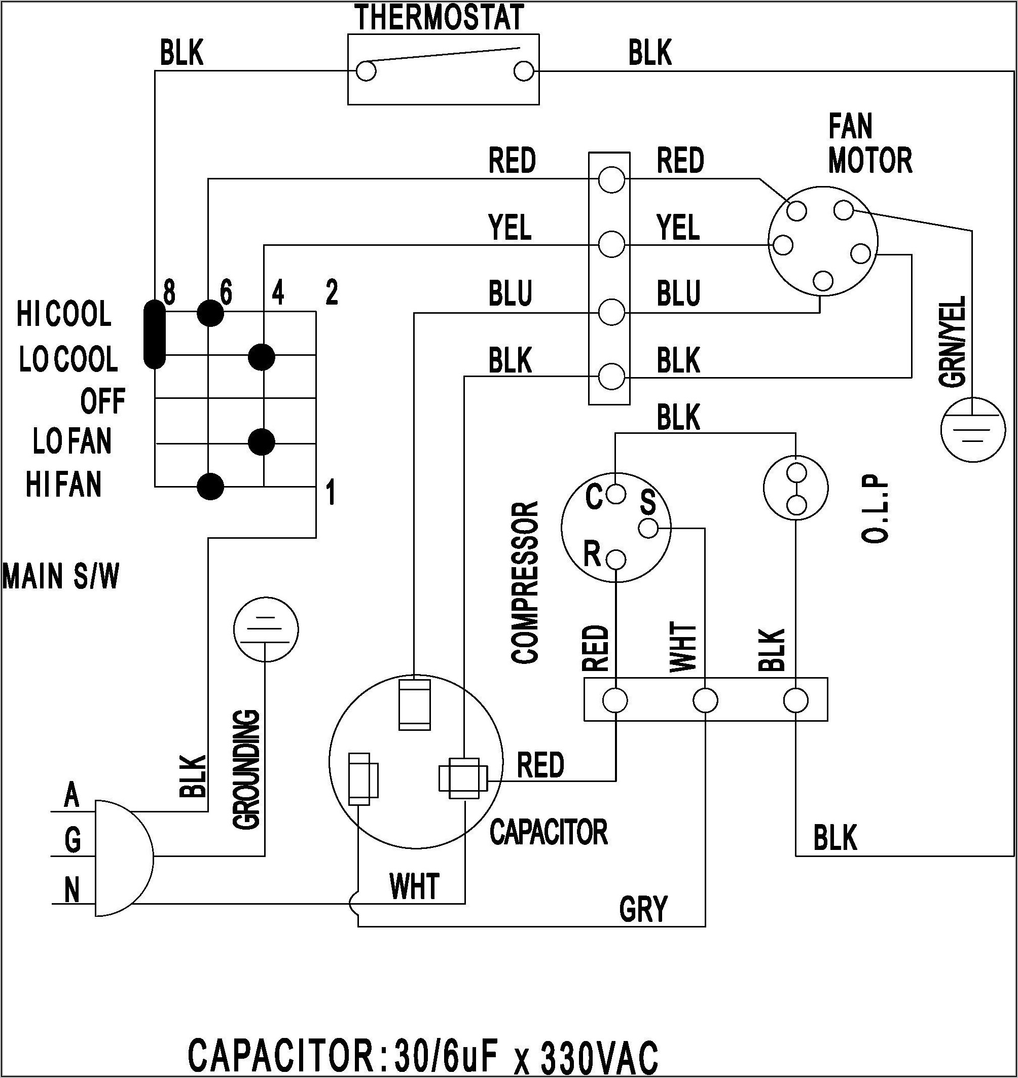 Ceiling Fan Wiring Diagram With Capacitor Connection