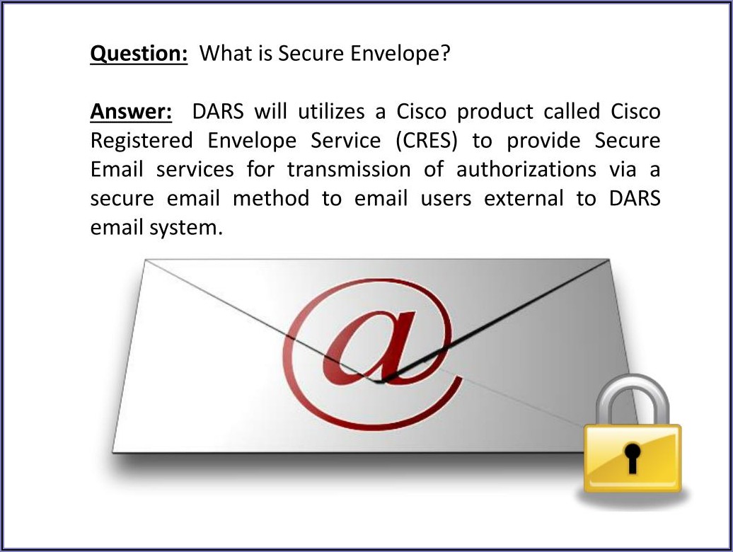 Cisco Registered Envelope Service (cres Register)