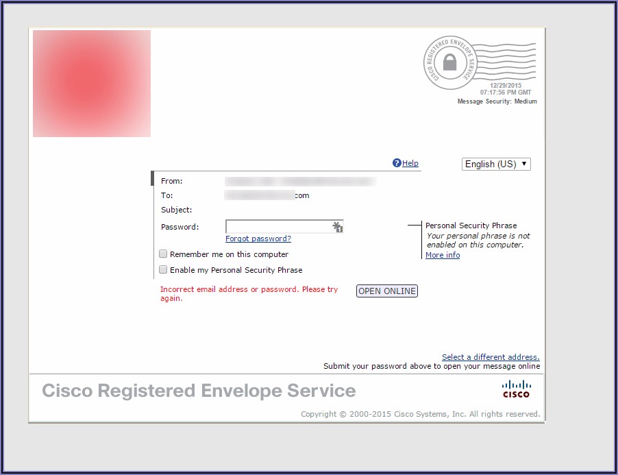 Cisco Registered Envelope Service (cres) Registration