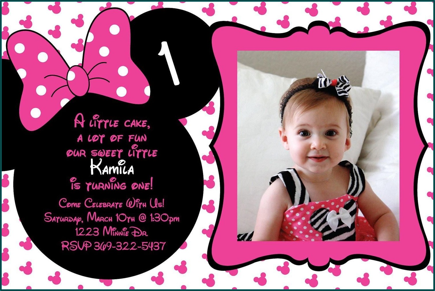 Create Free Minnie Mouse Birthday Invitations