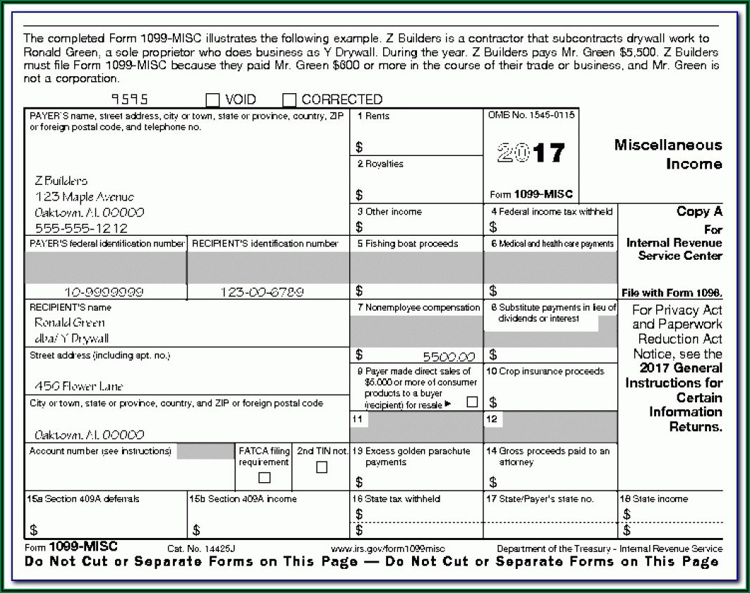 Download Irs Form 1099 Misc 2018