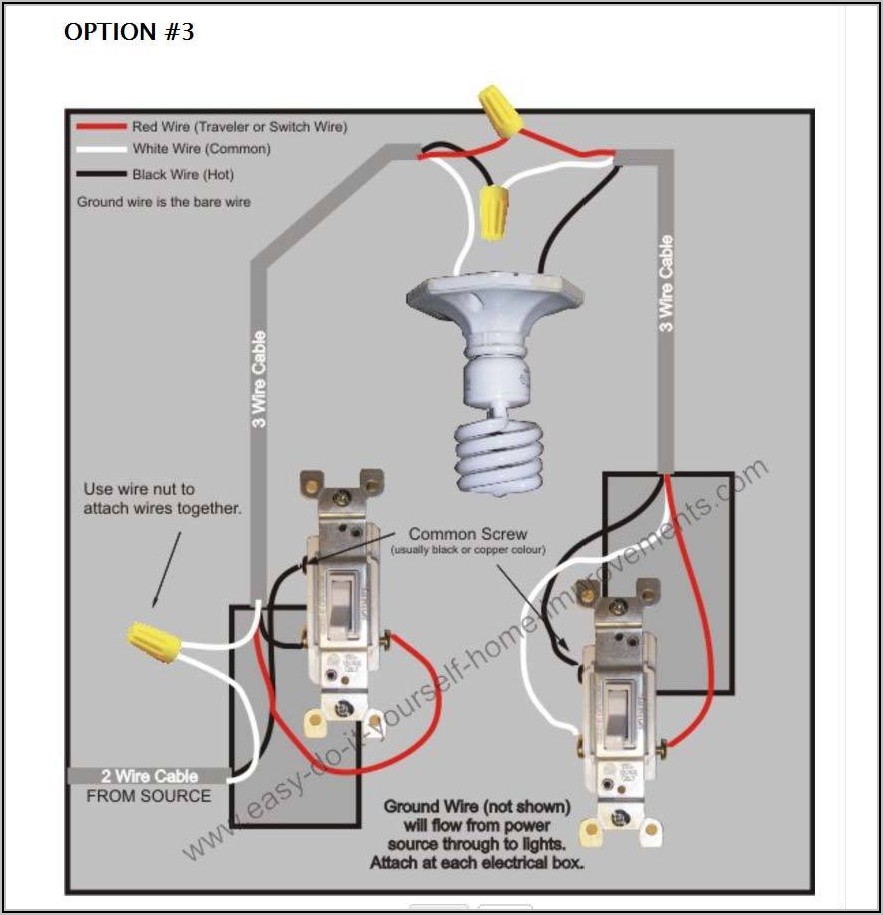 Electrical Wiring Diagram For Three Way Switch