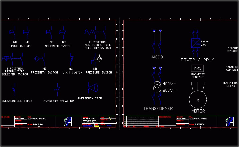 Electrical Wiring Diagram Symbols In Autocad
