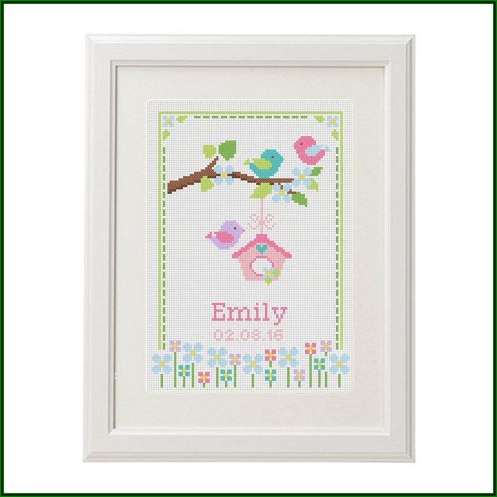 Etsy Baby Announcement Cross Stitch