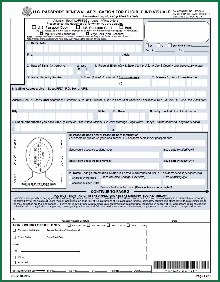 Form To Renew Us Passport By Mail