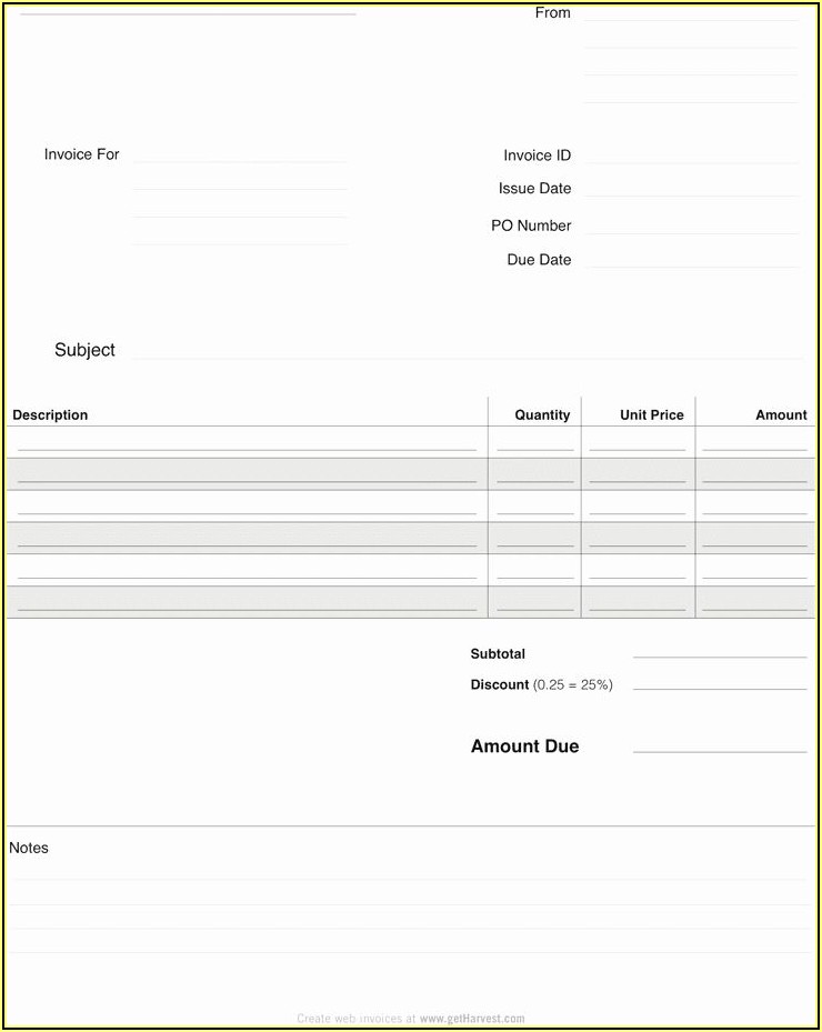 Free Blank Invoice Template For Word