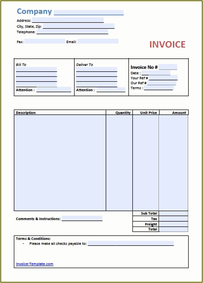 Free Downloadable Invoice Template Word