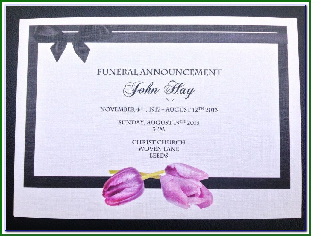 Free Funeral Announcement Flyer Template