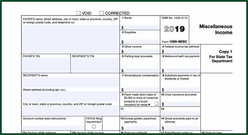 Free Online 1099 Misc Form 2019
