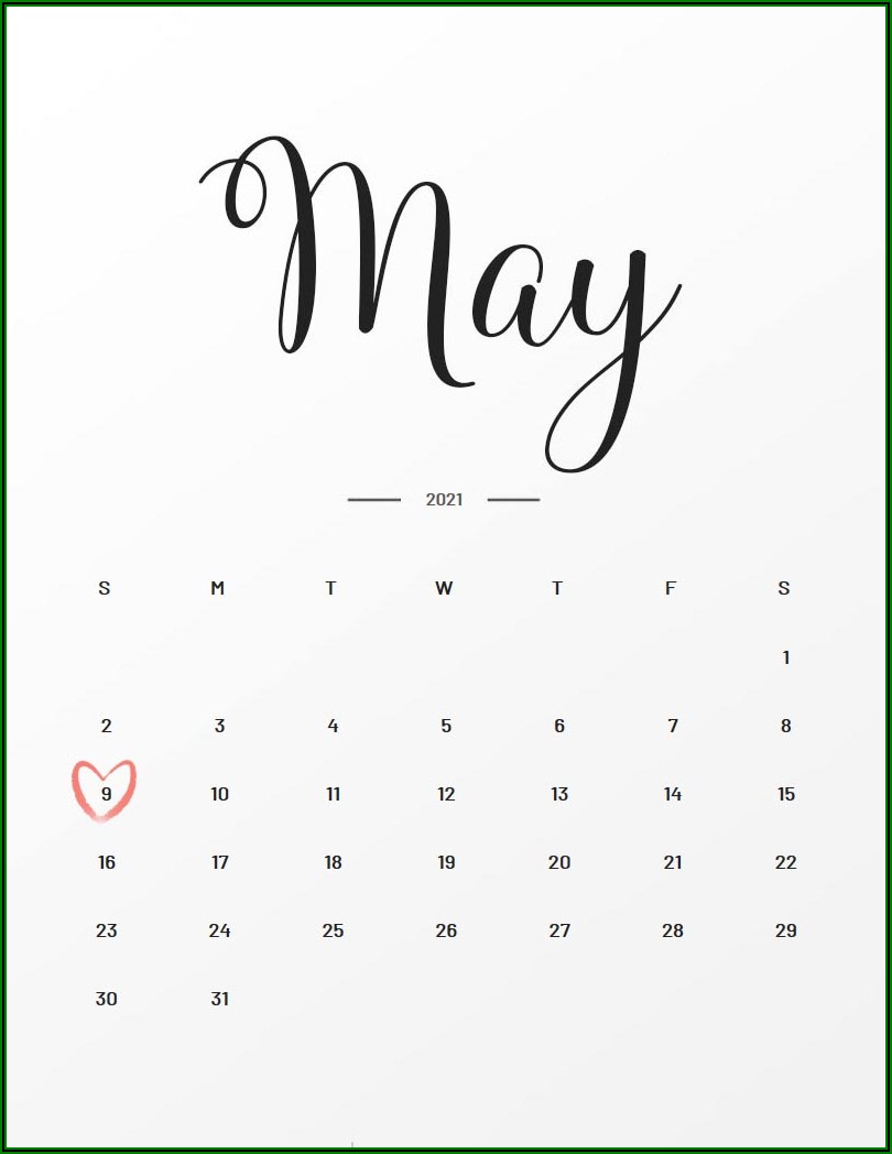 Free Printable Pregnancy Announcement Calendar May 2021