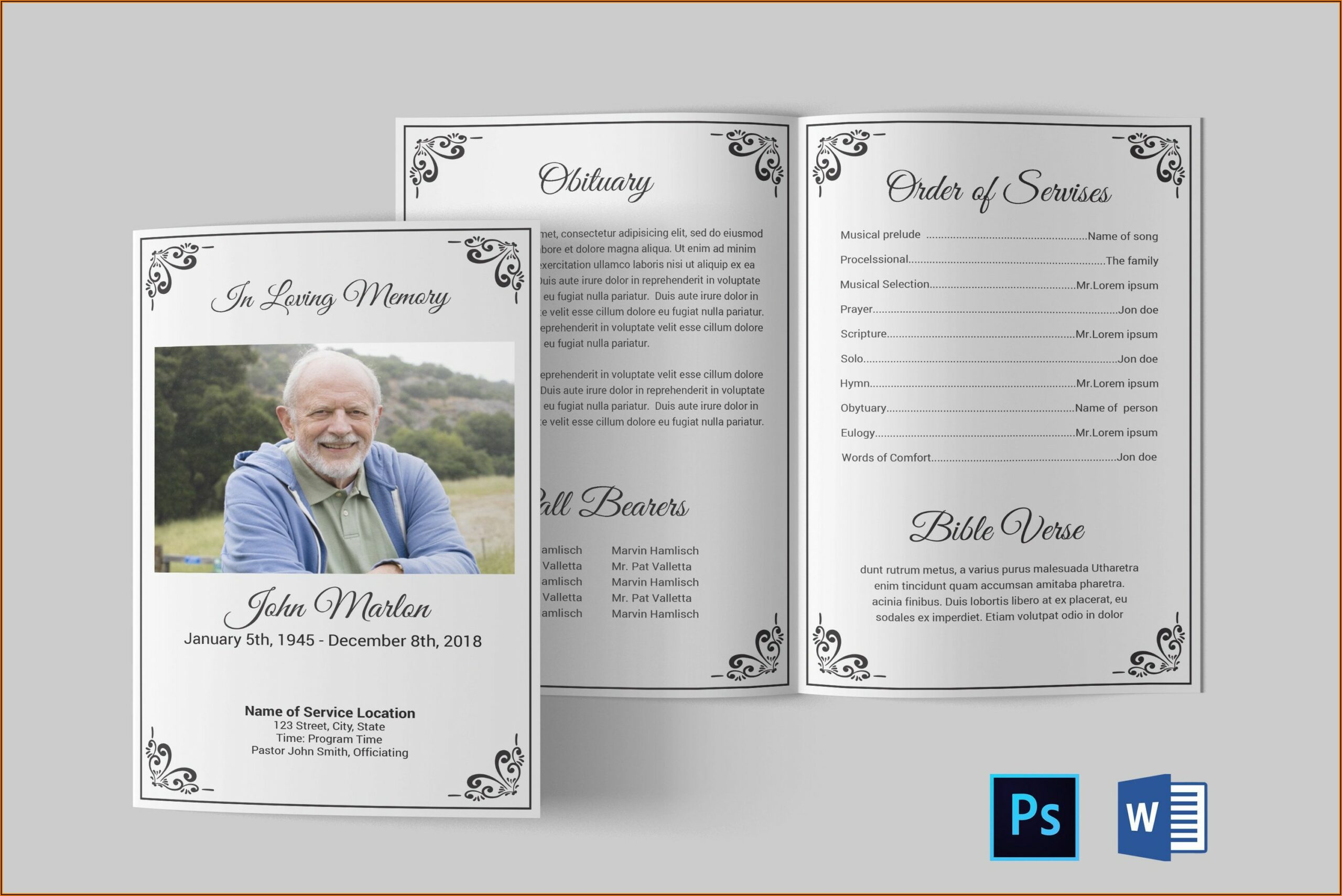 Funeral Pamphlet Template Free