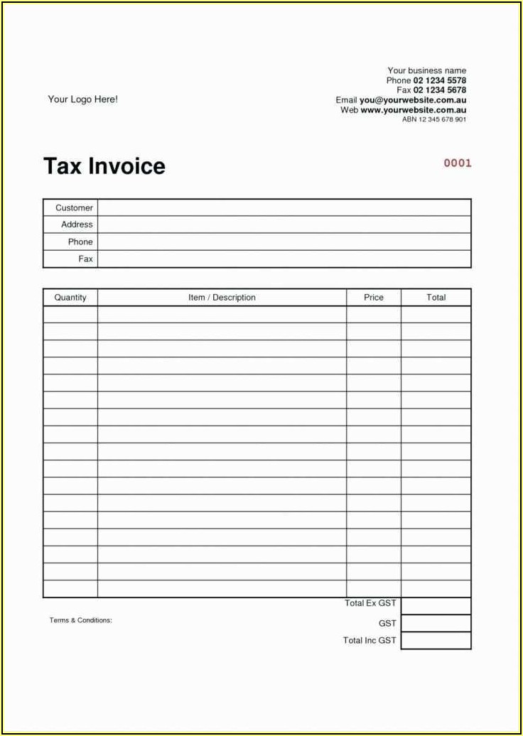 Gst Invoice Format In Word Download