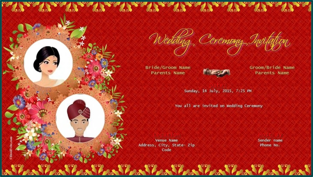 Indian Wedding Invitation Templates Photoshop