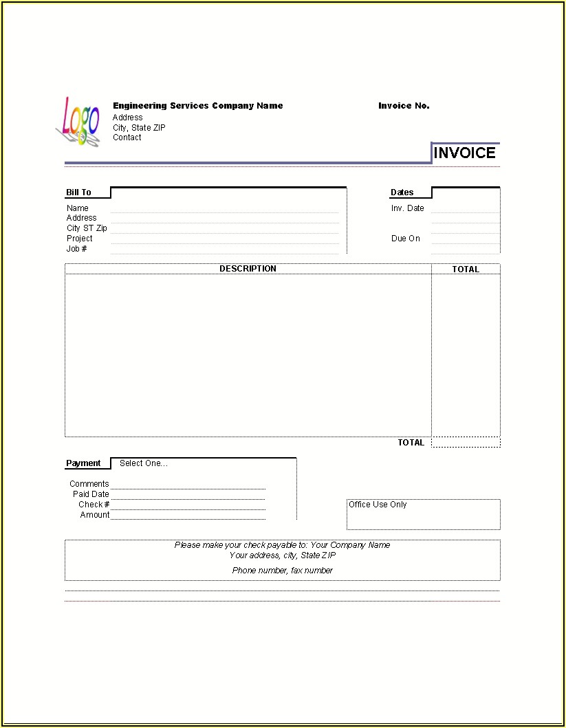 Invoice Format In Word Free Download