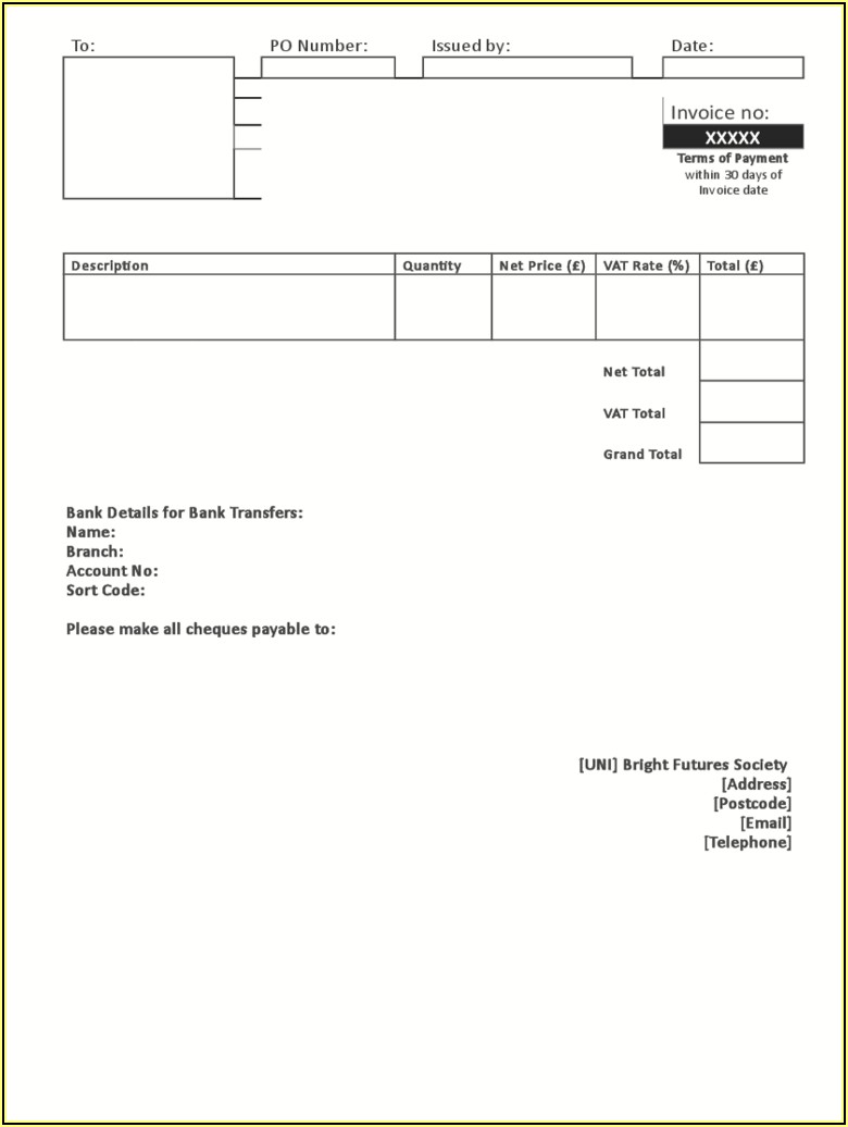 Invoice Template In Word Download