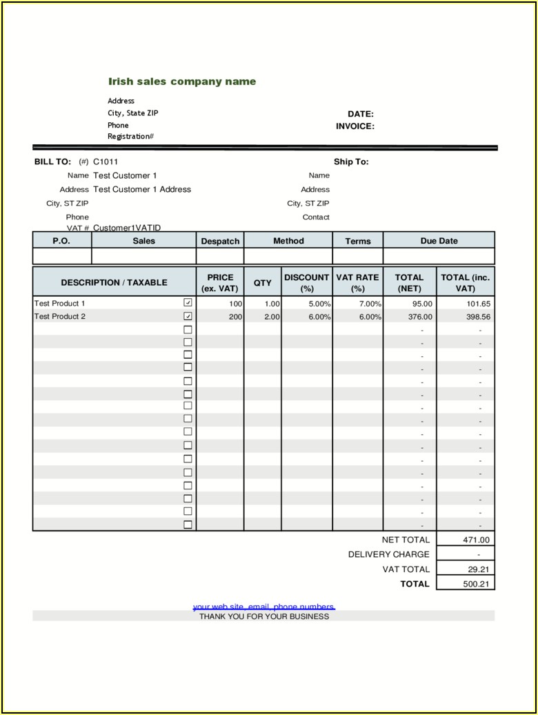 Invoice Template In Word Free Download