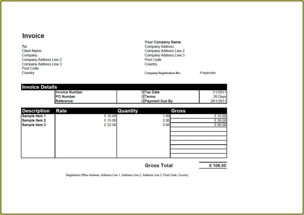 Open Office Service Invoice Template Free