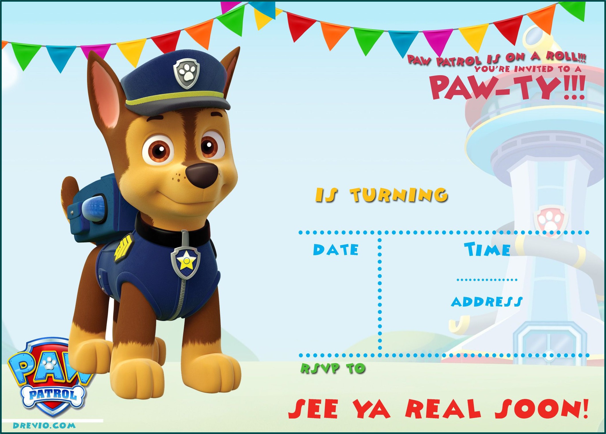Paw Patrol Birthday Invitations Template