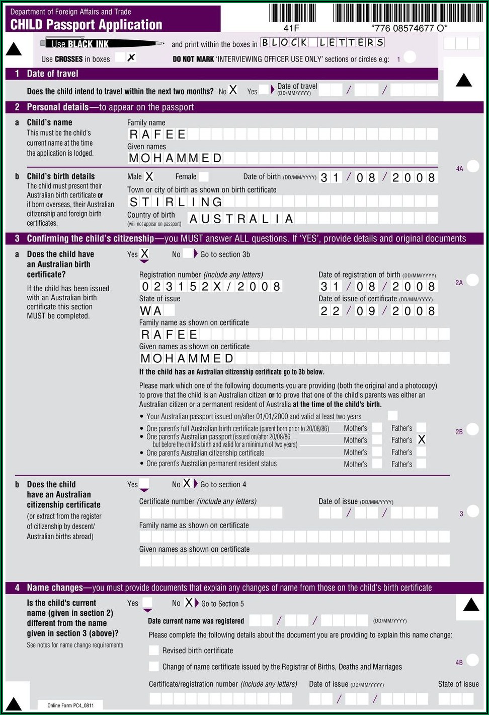 Print Application Form To Renew Australian Passport