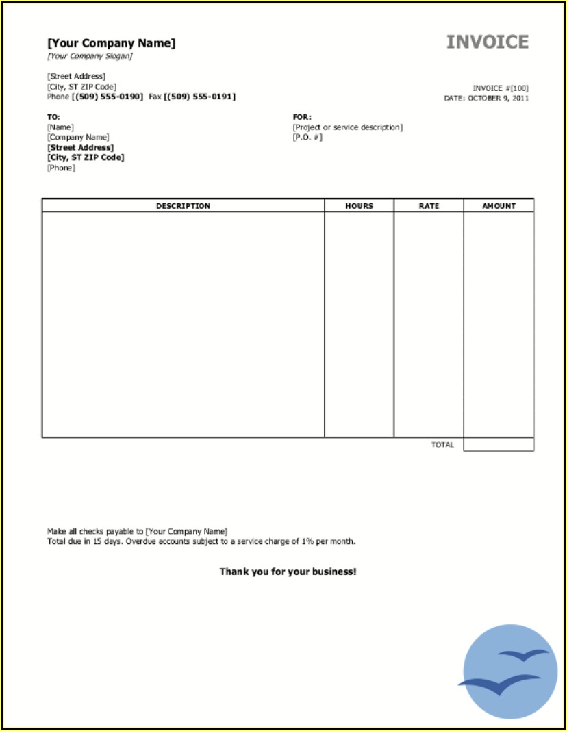 Purchase Invoice Format In Word Download
