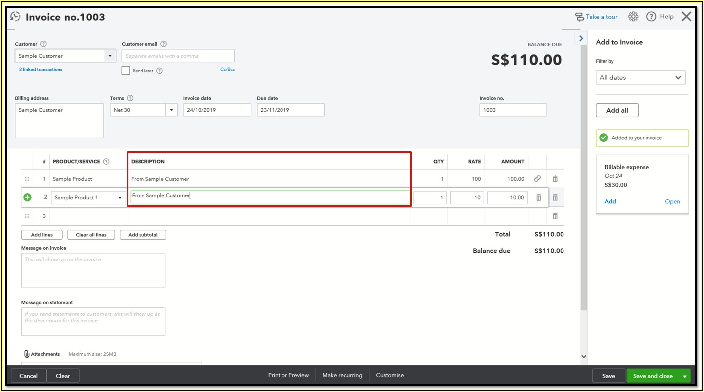 Quickbooks Online Customize Invoice Columns