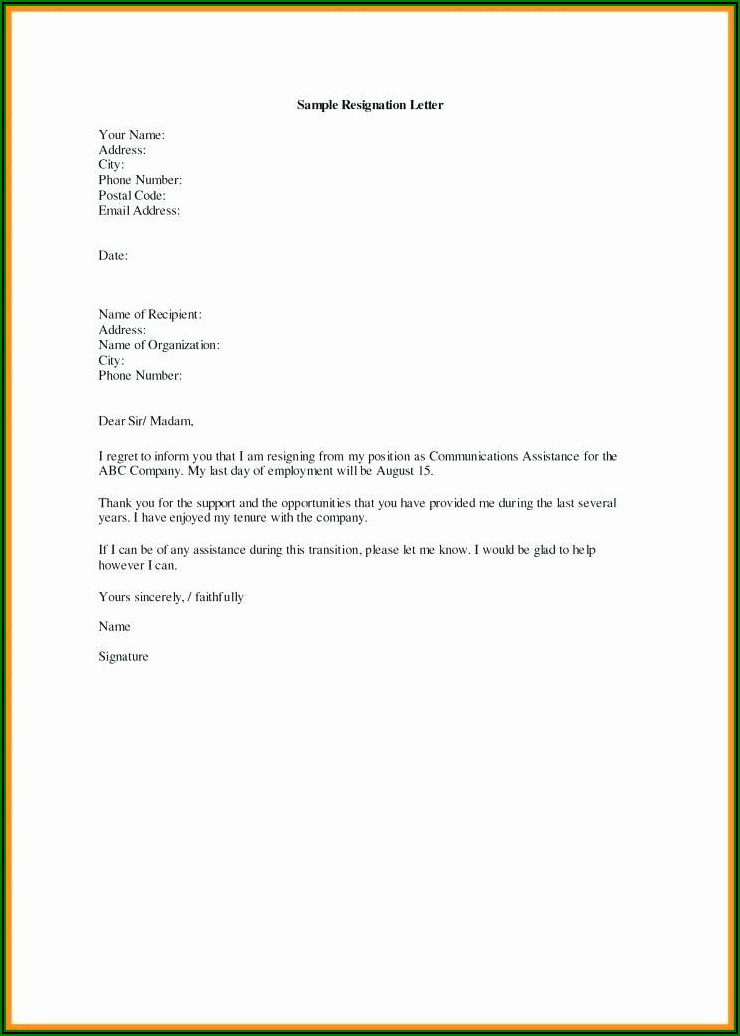Resignation Announcement Employee Leaving Announcement Email Template