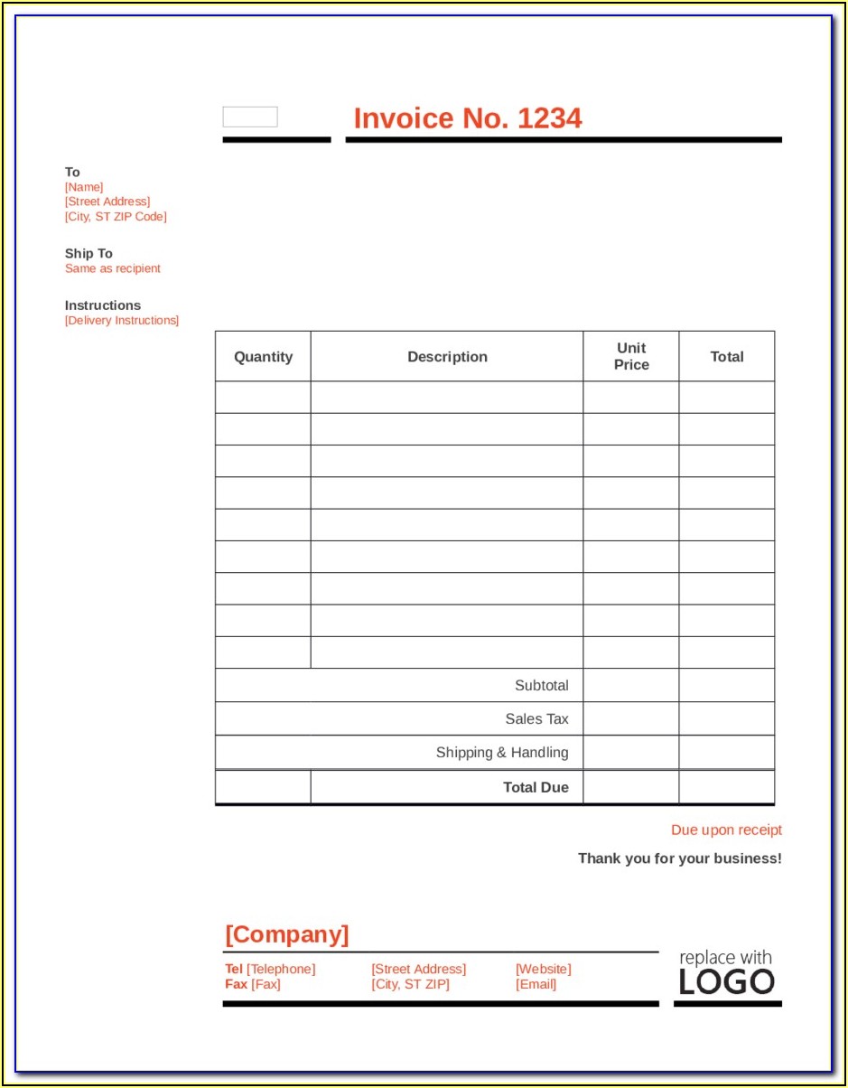 Sample Invoices Printable Free