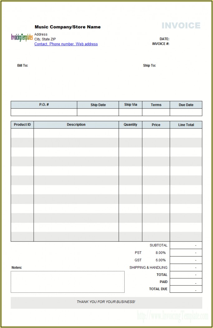 Tax Invoice Format In Word