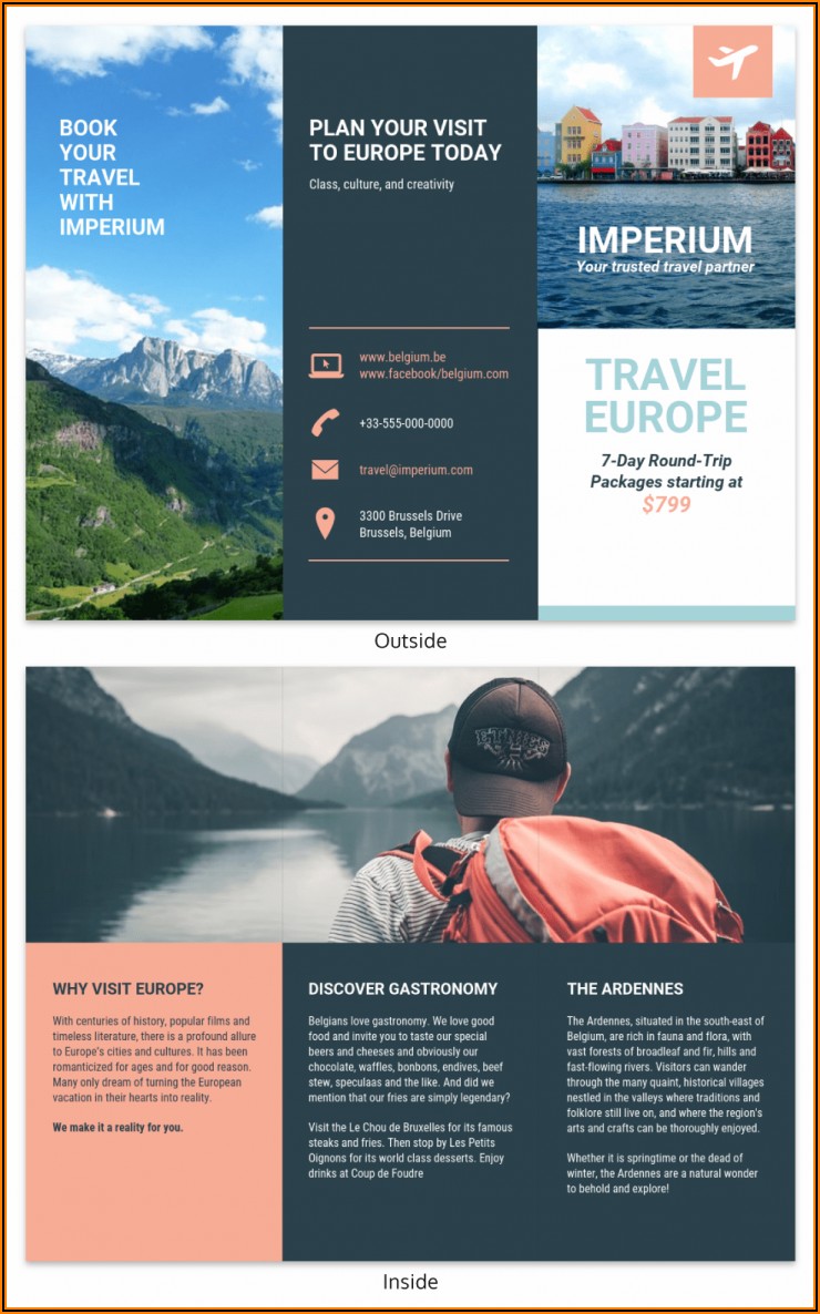 Travel Pamphlet Template Word