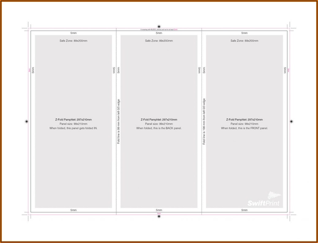 Tri Fold Brochure Panel Dimensions