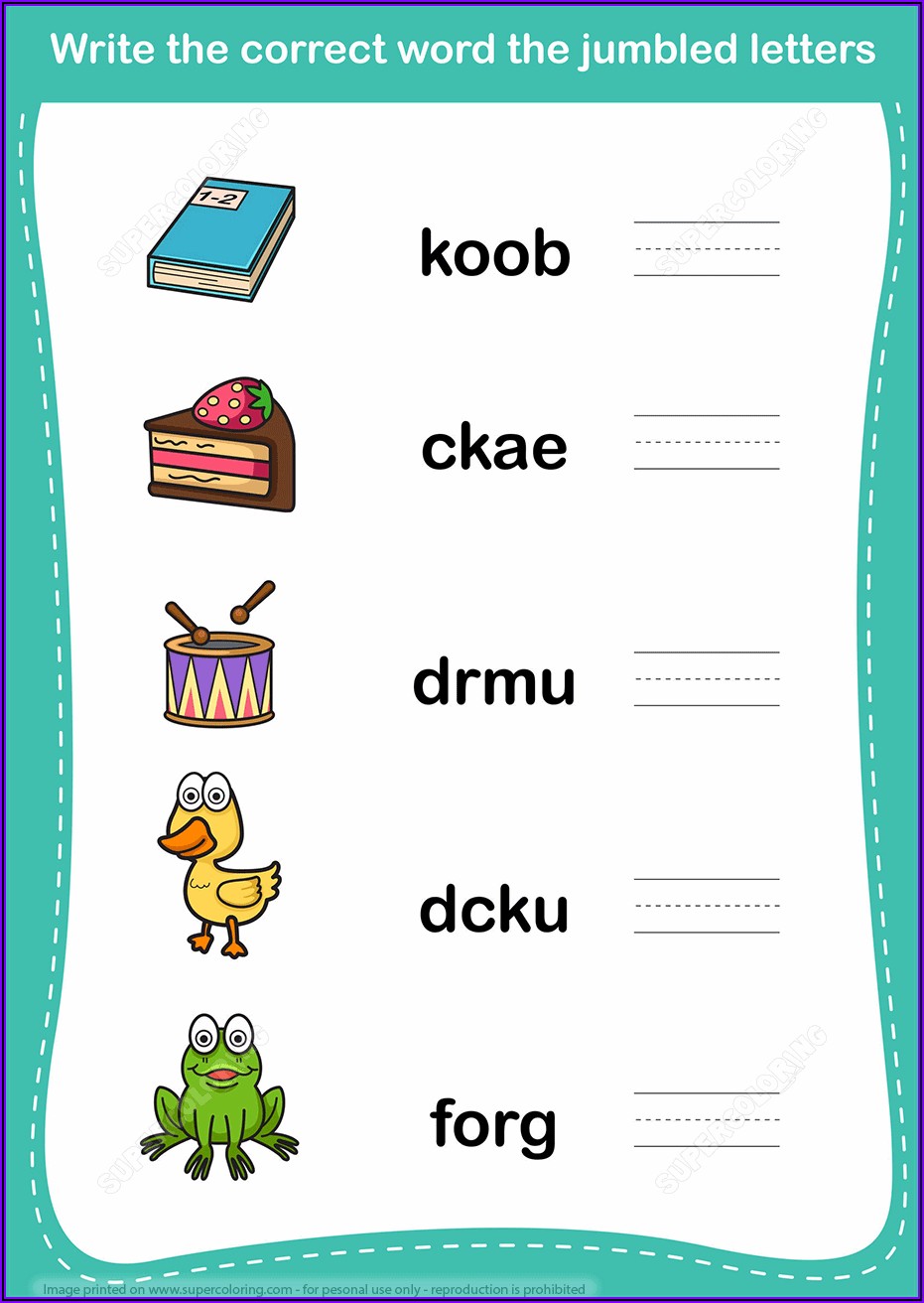 Unscramble Letters To Make Words Worksheets