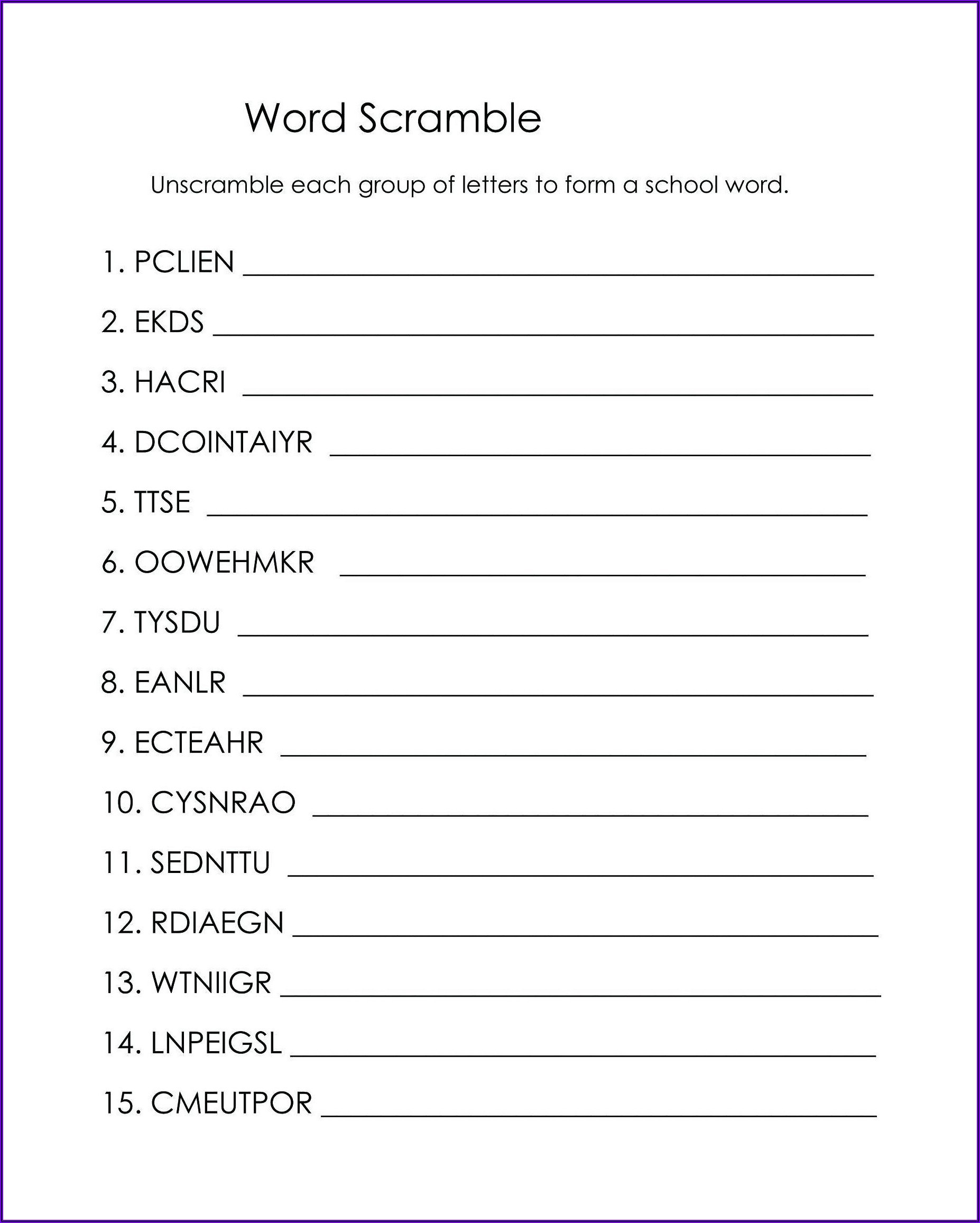 Unscramble These Letters To Make 2 Words